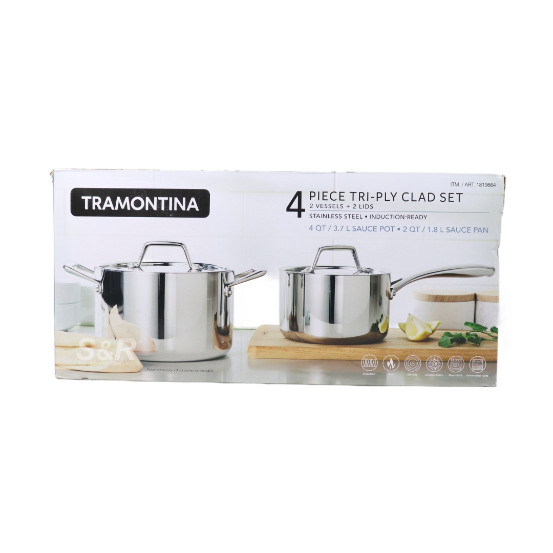 Tramontina 4-piece Tri-ply Clad Set